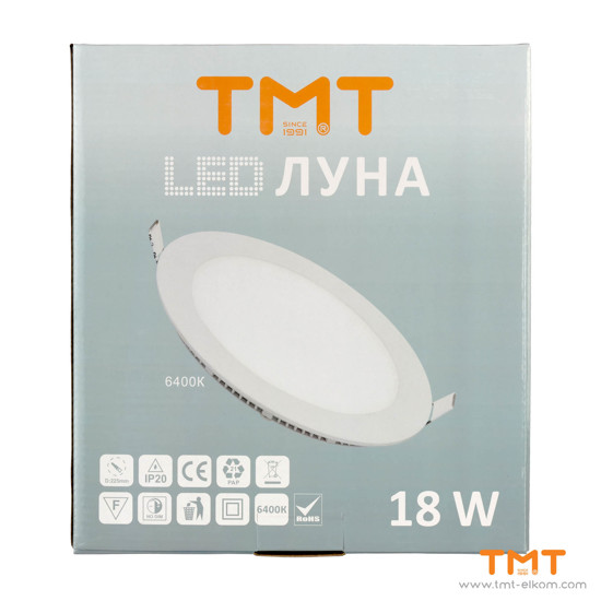 Снимка на ЛУНА LED 18W 6400K 1300Lm 230V ТМТ Ф210 КРЪГ