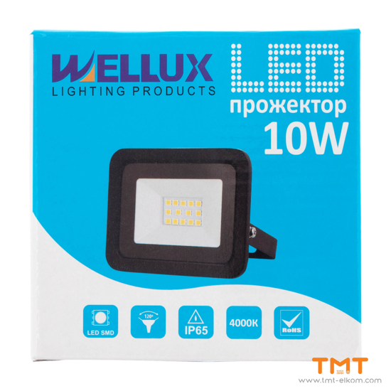 Снимка на ПРОЖЕКТОР LED 10W,4000K,860Lm,WELLUX,LF-BK-10W