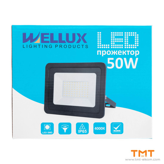 Снимка на ПРОЖЕКТОР LED 50W,4000K,3800Lm,WELLUX,LF-BK-50W