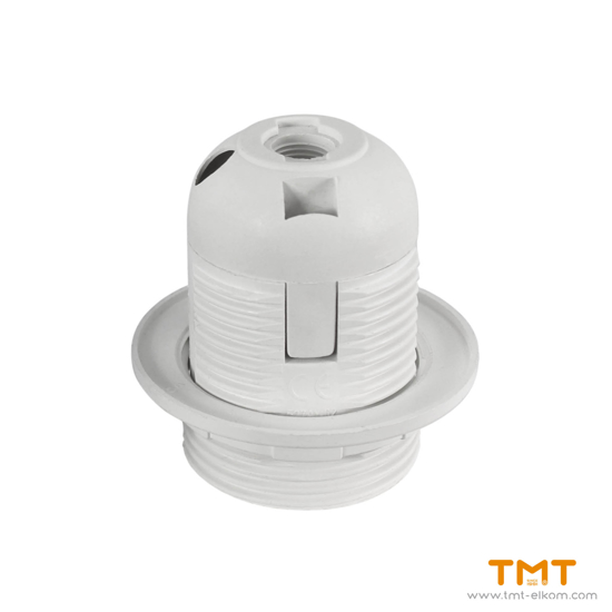 Picture of Bulb socket E27 PBT,  250 V, 4 A, T210, white 016-102
