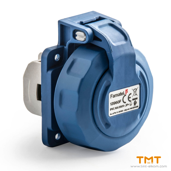 Снимка на КОНТАКТ ЗА ТАБЛО 16A 250V IP67 13960,СИН,FAMATEL