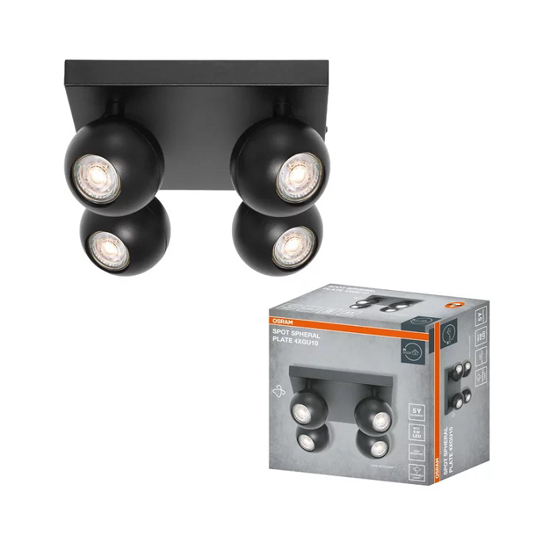 Снимка на СПОТ 4хGU10,PL DECOR SPHERAL,ЧЕРЕН,588464,ОСРАМ
